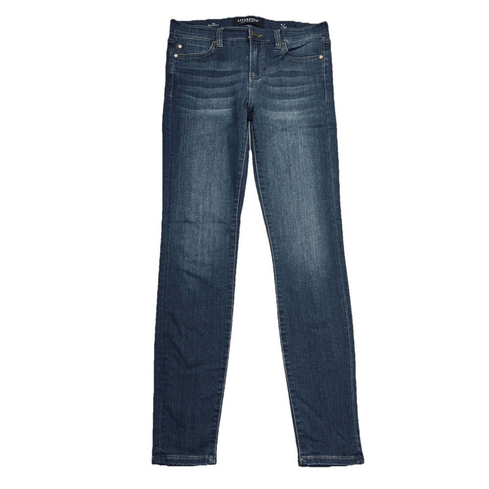 Liverpool Jeans The Skinny 4/27 Blue Mid Rise Stretch Womens Measures 28 x 28